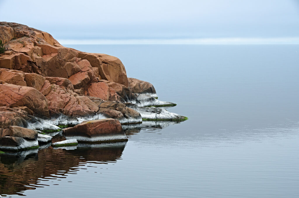 GIMP manipulated photo of cliffs at Geta, The Åland Islands.